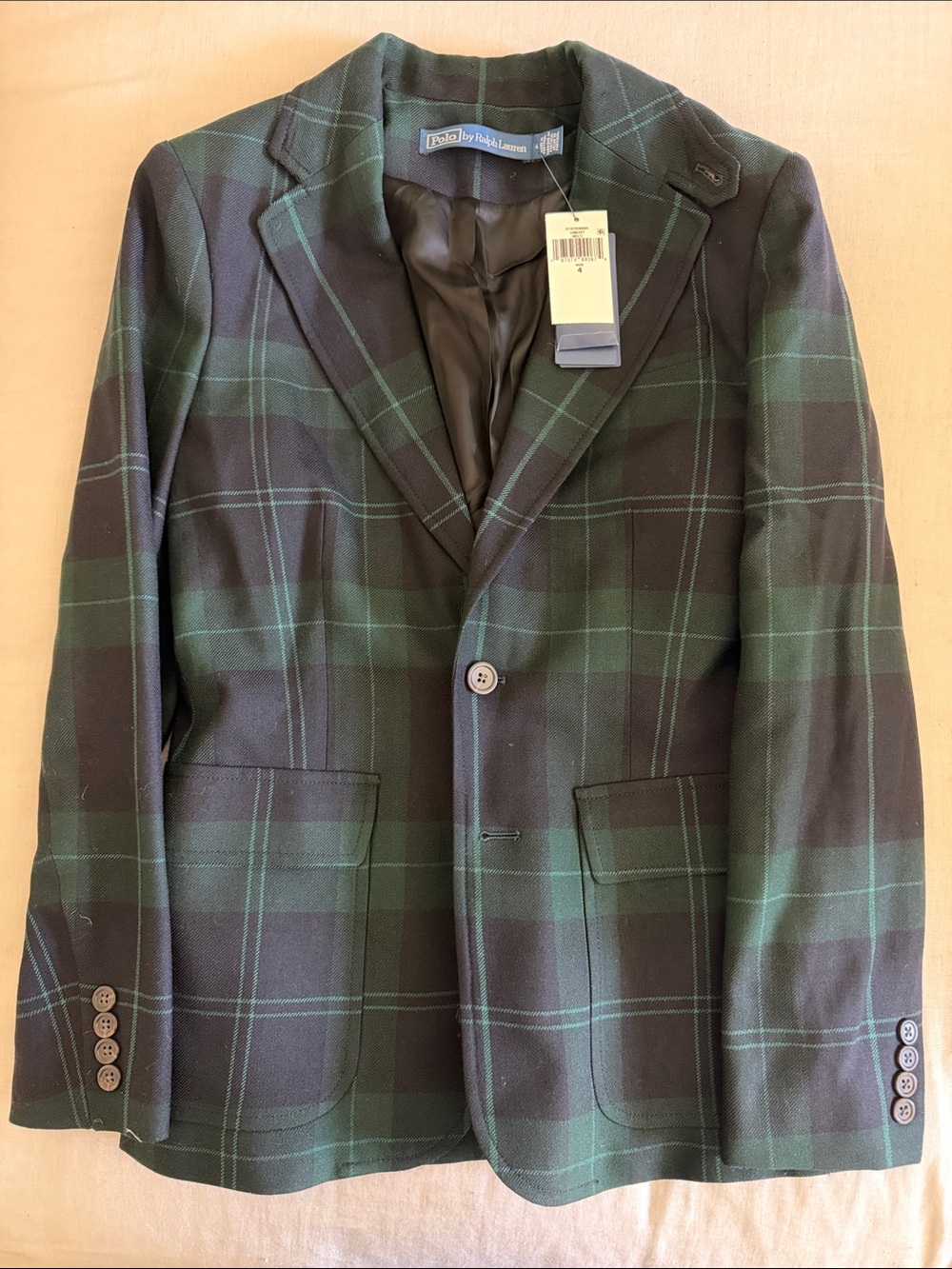 Polo by Ralph Lauren Women’s Green & Navy Tartan Blazer